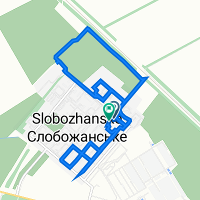 Циолковского улица, 22, Слобожанское до Циолковского улица, 20, Слобожанское