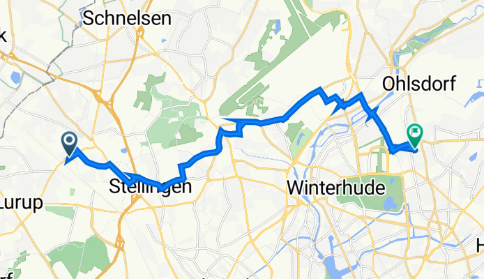 Elbgaustraße 90, Hamburg nach Rübenkamp 220, Hamburg