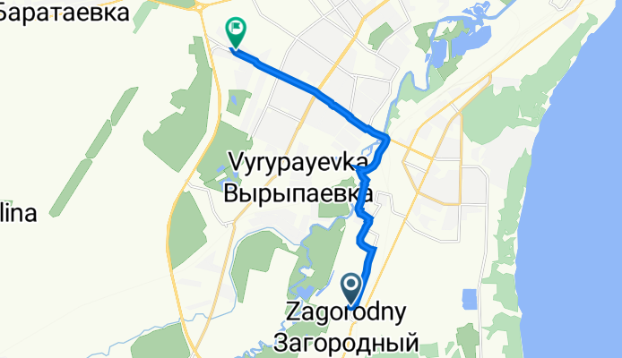 От Профсоюзная улица 62, Ульяновск до Камышинская улица 93, Ульяновск