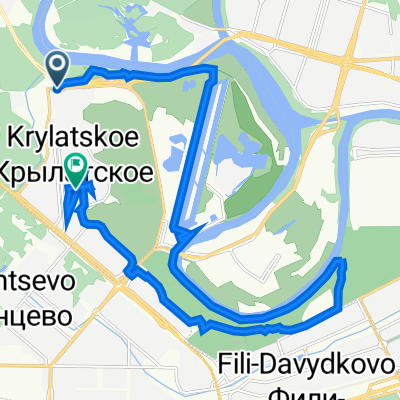 От Крылатская улица 33 корпус 1, Москва до Осенний бульвар 12 корпус 2, Москва