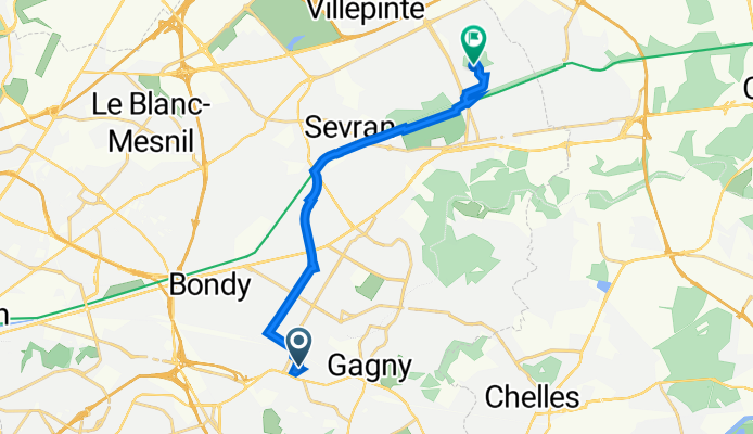 De Avenue du Général Leclerc 24, Villemomble à Boulevard de l'Hôtel de ville 18, Tremblay-en-France