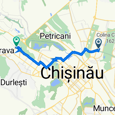 Route to Strada Liviu Deleanu 13, Chişinău