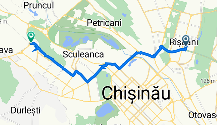 Route to Strada Liviu Deleanu 13, Chişinău