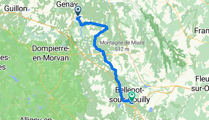 Avenue du Gén Mazillier 27, Semur-en-Auxois nach Rue René Laforge 26, Pouilly-en-Auxois