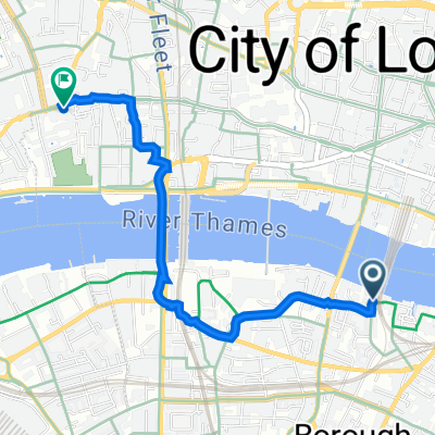 Clink Wharf, Thames Path, London to 33 Fleet St, London