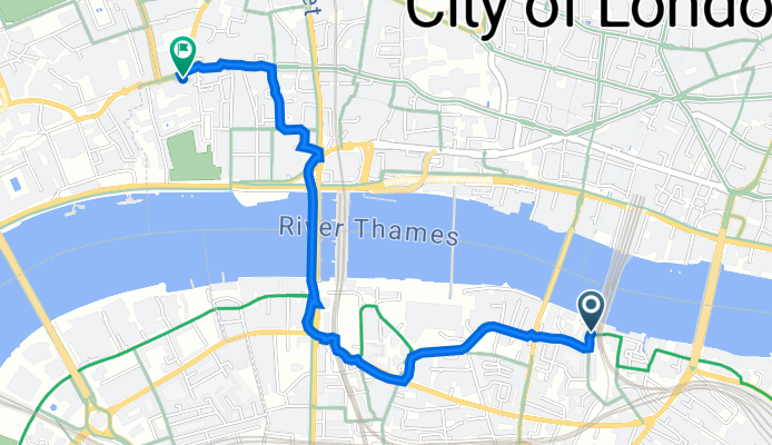 Clink Wharf, Thames Path, London to 33 Fleet St, London