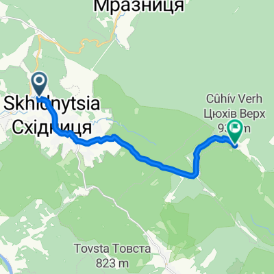 Route from вулиця Зарічна 21, Східниця