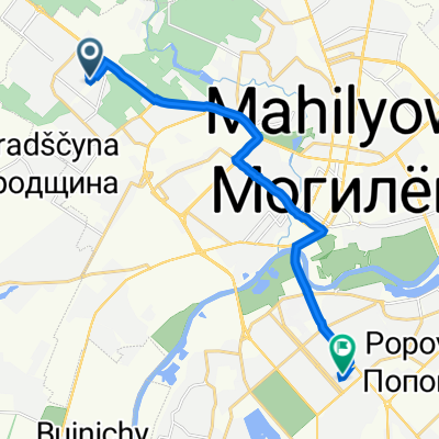 Маршрут в бульвар Непокорённых 80, Могилёв
