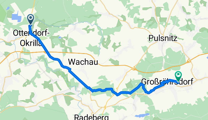 Königsbrücker Straße 40, Ottendorf-Okrilla nach Breitscheidstraße 11, Großröhrsdorf