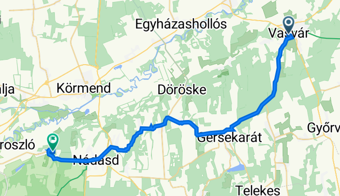 Kossuth Lajos utca 2, Vasvár to Fő utca 11/1, Halogy
