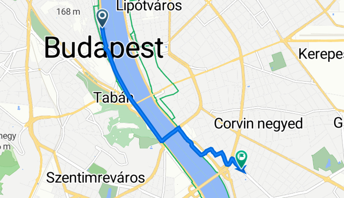 Bem rakpart 10, Budapest to Mester utca 22, Budapest
