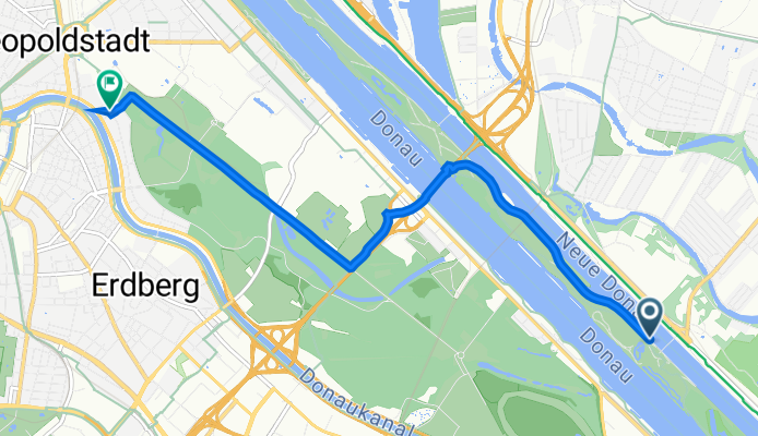 Steinspornbrücke, Wien nach Böcklinstraße 8, Wien