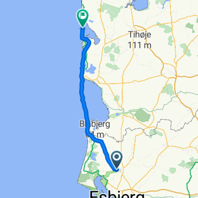 Vestre Landevej 122, Varde nach Fjordvænget 13, Ulfborg