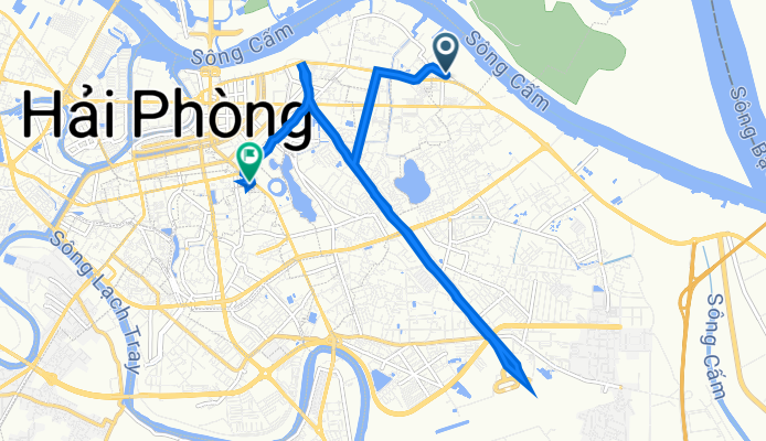 289 Ngô Quyền, Hải Phòng to 12 Lạch Tray, Hải Phòng