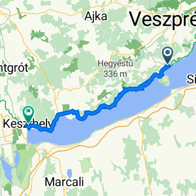 Petőfi Sándor utca 1, Balatonfüred to Keszthely