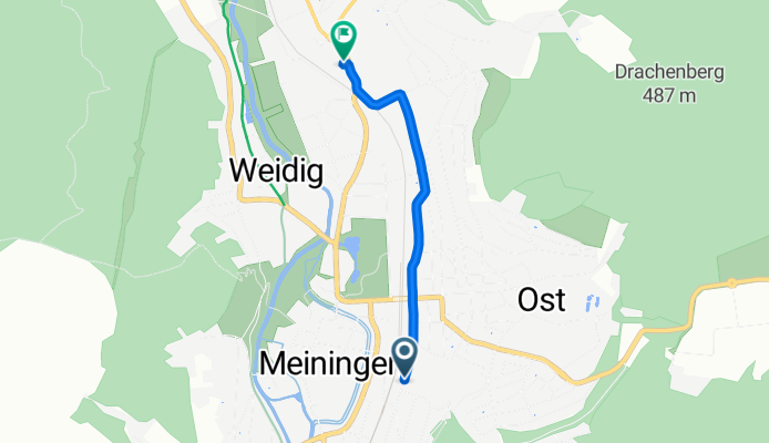 Berliner Straße 8, Meiningen nach Leipziger Straße 70, Meiningen
