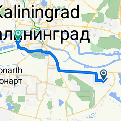 От улица Левитана 57 корпус 3, Калининград до улица Железнодорожная 1, Калининград