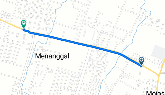Jalan Gajah Mada 9, Kecamatan Mojosari to Jalan Gajah Mada No. 10/03, Kecamatan Mojosari