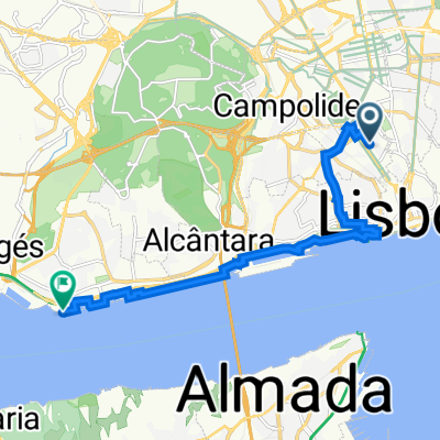 Da Rua Rodrigues Sampaio 19A, Lisboa a Avenida Brasília, Lisboa