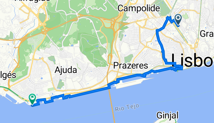 Da Rua Rodrigues Sampaio 19A, Lisboa a Avenida Brasília, Lisboa