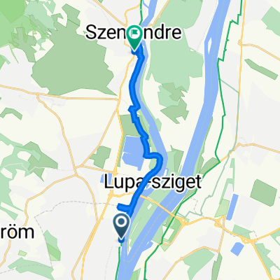 Kerékpár út, Budapest to Kossuth Lajos utca 36, Szentendre