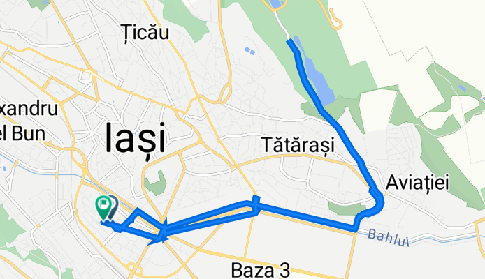 Ruta desde Strada Decebal 1, Iași