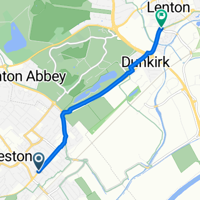 244 Queens Road, Nottingham to 29 The White Hart, Gregory St, Nottingham