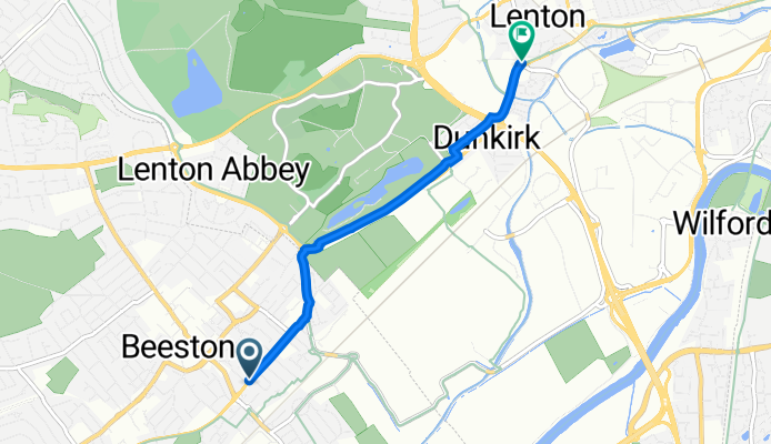 244 Queens Road, Nottingham to 29 The White Hart, Gregory St, Nottingham