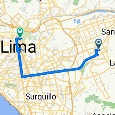 De Avenida Los Constructores 1018, La Molina a Jirón de la Unión 870, Lima