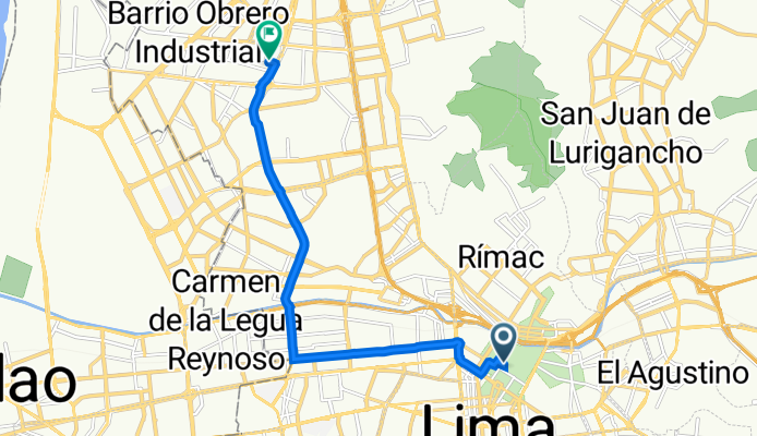 De Jirón Huancavelica 186, Lima a Avenida el Rosario 221, San Martín de Porres