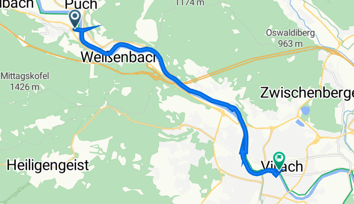 Gummerner Straße to Bahnhofstraße 5, Villach
