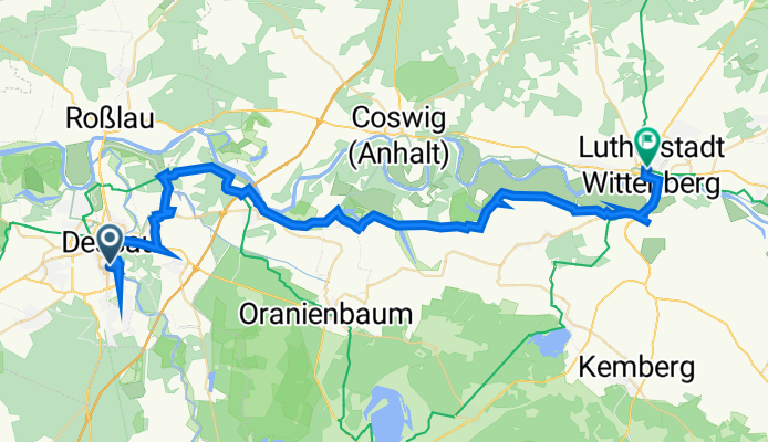 Ackerstraße 3A, Dessau to Lutherstadt Wittenberg