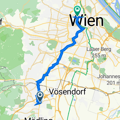 Feldstraße 2–10, Brunn am Gebirge nach Otto-Wagner-Platz 5, Wien