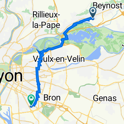 De Avenue des Îles 18b, Saint-Maurice-de-Beynost à Rue Jules Valensaut 44, Lyon