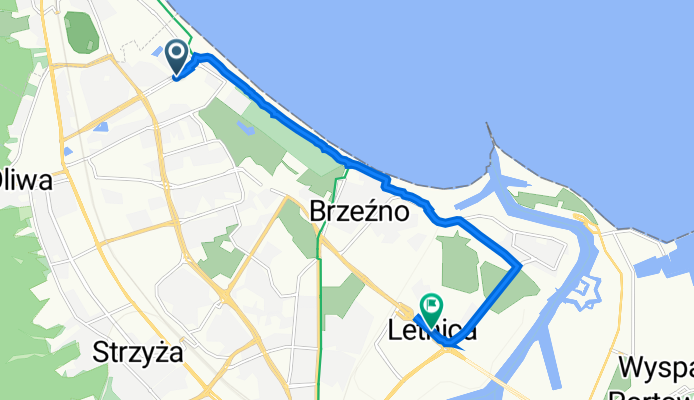 Pomorska 48A, Gdańsk do Uczniowska 11, Gdańsk