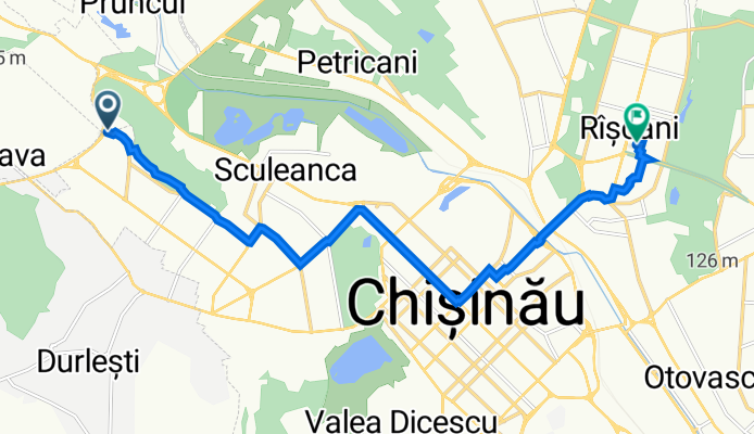 Route from Strada Liviu Deleanu 13, Chişinău