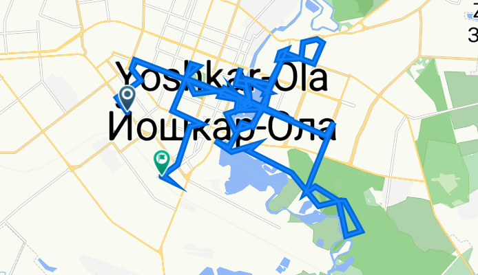 От улица Суворова 9Б, Йошкар-Ола до улица Яналова 3, Йошкар-Ола