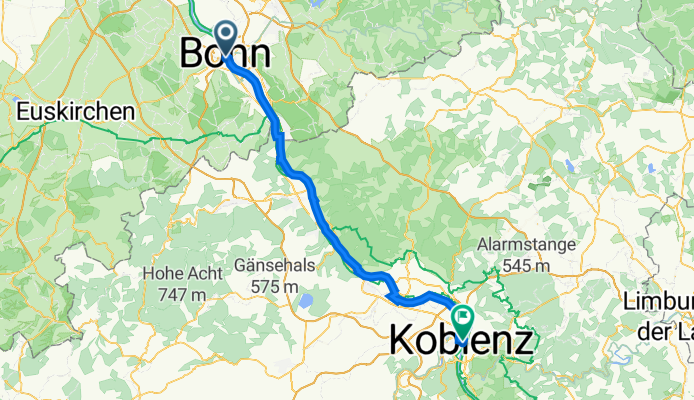 Brüdergasse 1, Bonn to Koblenz