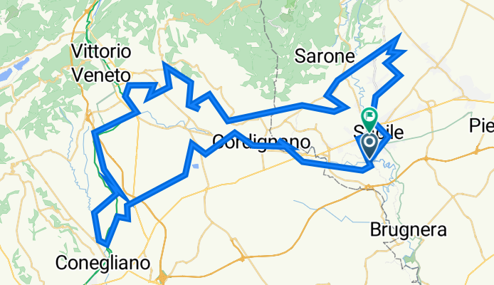Da Via Francenigo 76, Sacile a Via XXV Aprile 18, Sacile