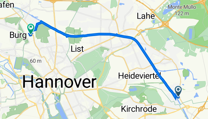 Zur Hindenburgschleuse 13, Hannover nach Sokelantstraße 8, Hannover