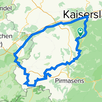 Krickenbach - Opelkreisel - Kaiserstrasse - Homburg - Zweibrücken - Bitscherstrasse - Hornbach - Dietrichingen - Walshausen - Thalreischweiler-Fröschen - Waldfi