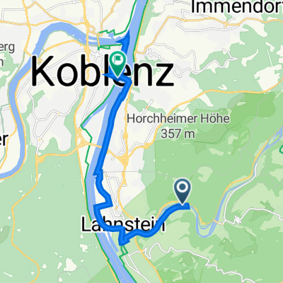 Hohenrhein 75, Lahnstein nach Julius-Wegeler-Straße 2, Koblenz