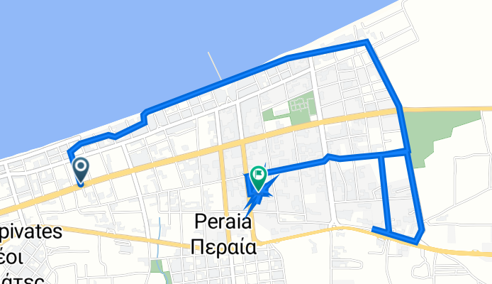 Λυκούργου 11, Περαία to Αμπελοκήπων 49, Περαία