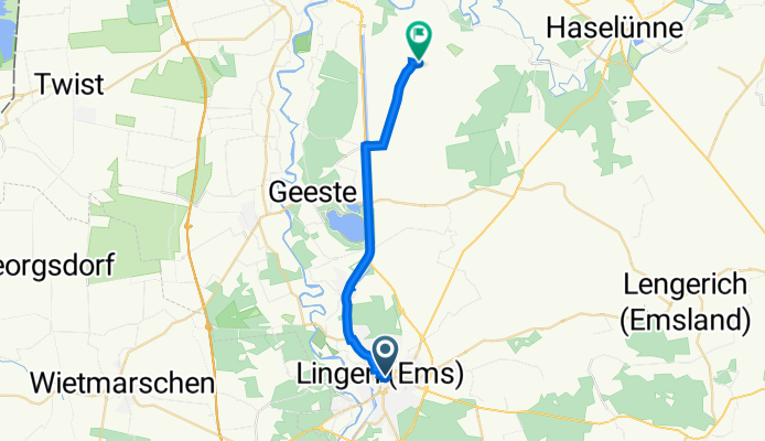 Burgstraße 21B, Lingen (Ems) nach Teglinger Hauptstraße 18, Meppen