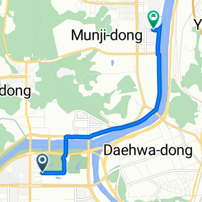 만년동 384, 대전광역시 to 문지로316번길 30-8, 대전광역시