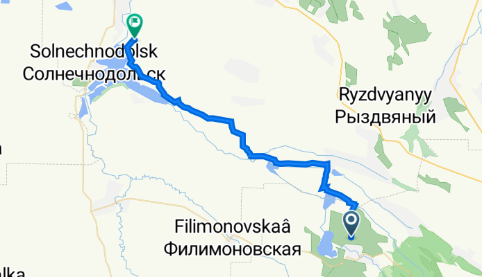 Маршрут в Неизвестная дорога, Сольнечнодольск