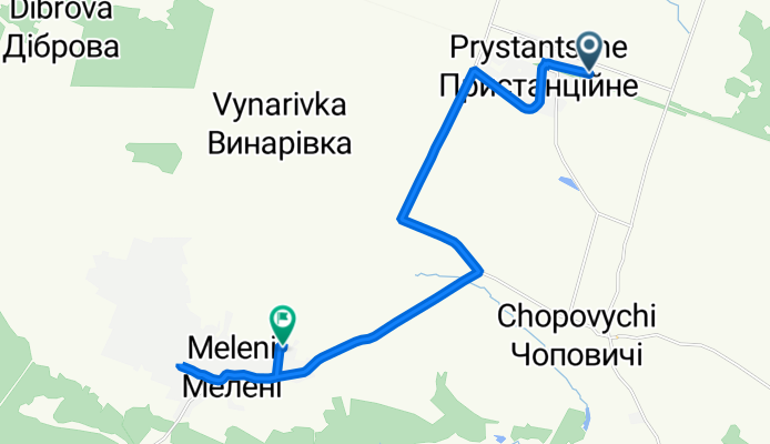 Маршрут в Вулиця без назви, Мелені