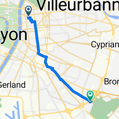 De Rue de Créqui 105, Lyon à Parc de Parilly, Vénissieux