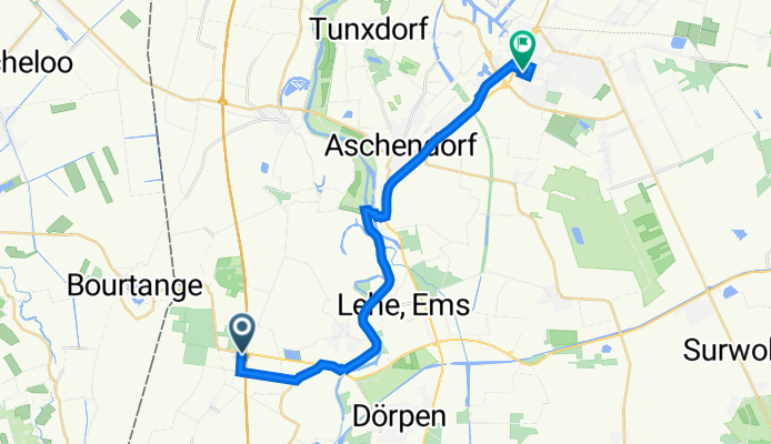 Industriestraße A31 Ost 31, Heede nach Rudolf-Bunte-Straße 6A, Papenburg