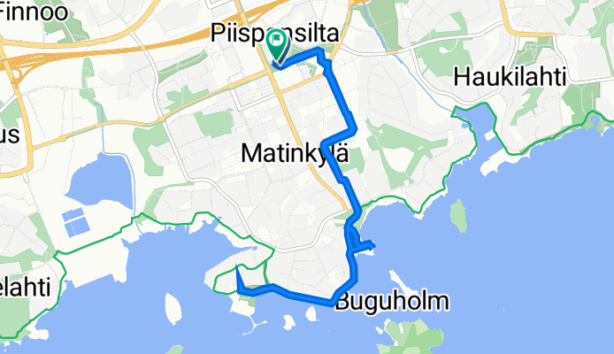 Matinniitynkuja 3b, Espoo to Nelikkokuja 10, Espoo